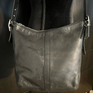 *COACH* Black Legacy Crossbody Shoulder Slim Leather Bag- Black
